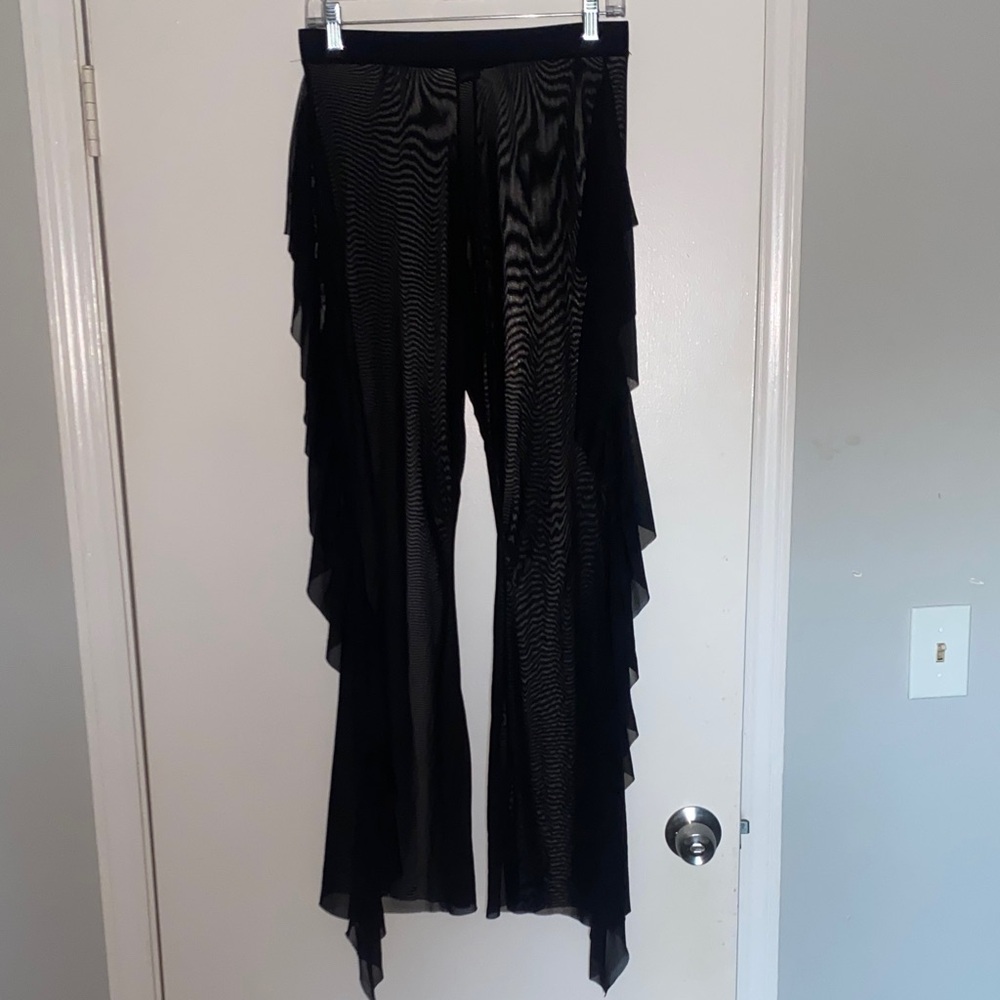 Elegant Black Ruffle Pants